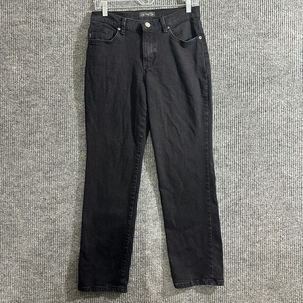 Lee Straight Leg‎ Mid RIse Jeans Womens Size 6 Short Black Denim Cotton Blend